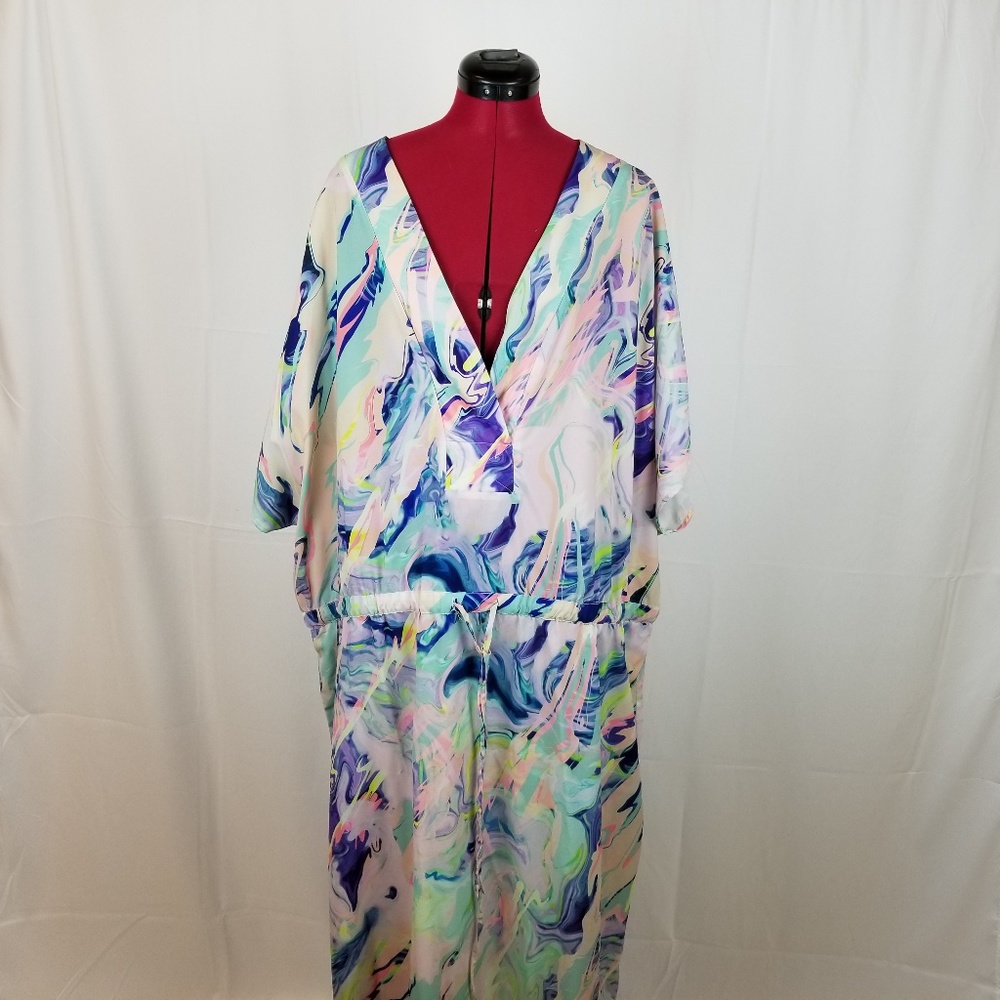 Women's Isabel + Alice Dress 3x Neon Abstract Maxi